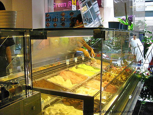 You may select your gelato combination from this array of flavors. All gelatos are from Italy. 